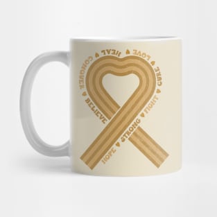 Gold Yellow Awareness Ribbon Mug